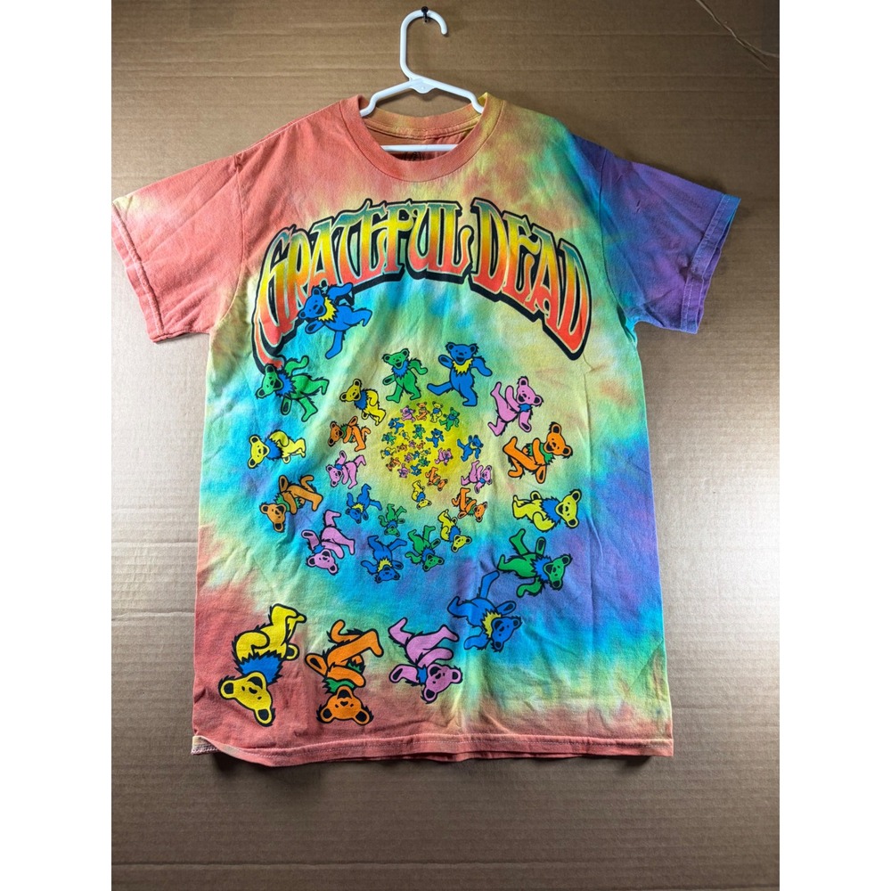 Grateful Dead T-Shirt Mens Medium Multicolor Tie Dye Dancing Bears Spiral Graph